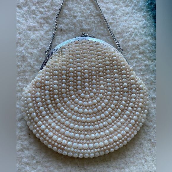 1960s Cream White Handbag - Picture 2 of 6